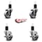 Service Caster 3'' Semi Steel Wheel Swivel 1-3/4'' Expanding Stem Caster Set 2 Brakes, 4PK SCC-EX20S314-SSS-2-TLB-2-134 - alternate 2